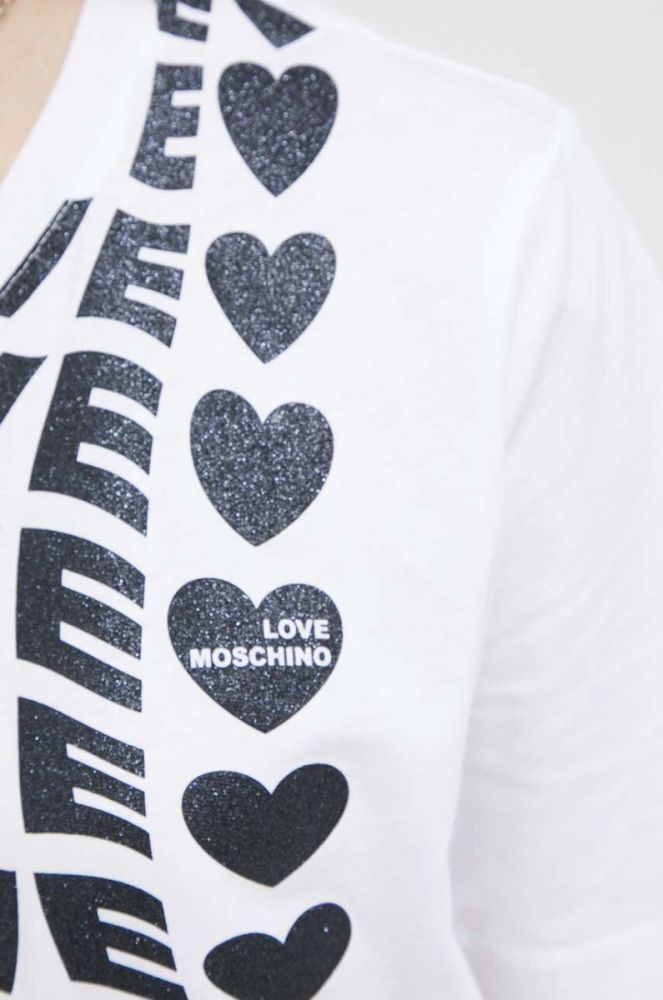 Бавовняна футболка Love Moschino колір білий (3192002) фото 5
