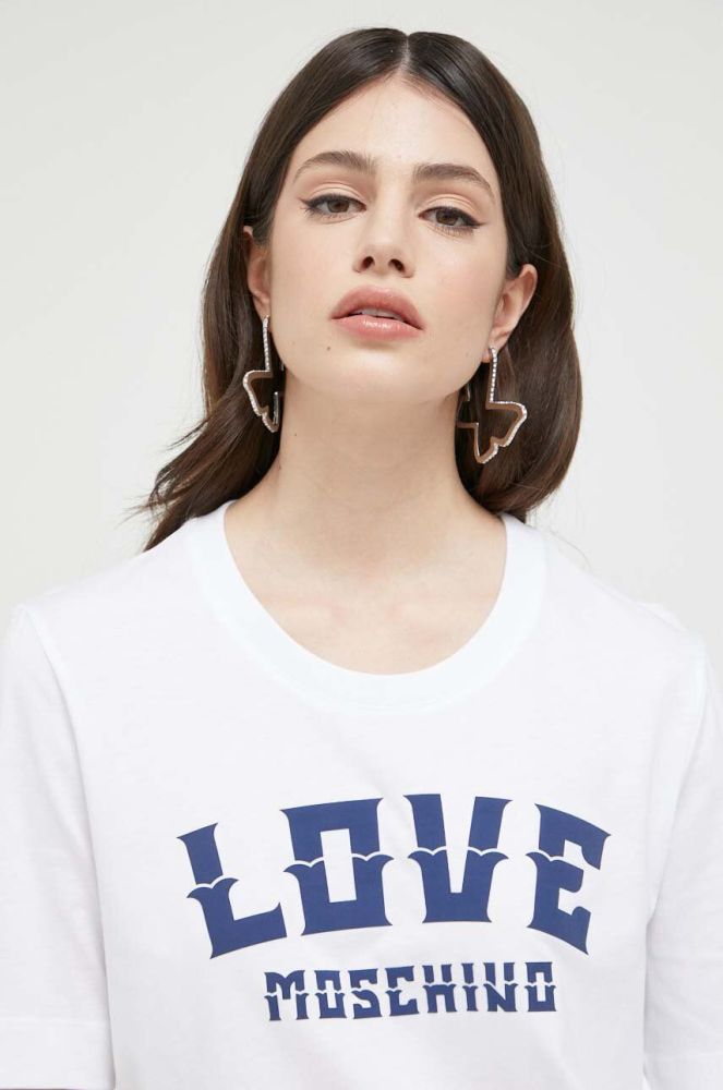Бавовняна футболка Love Moschino колір білий (3192006)