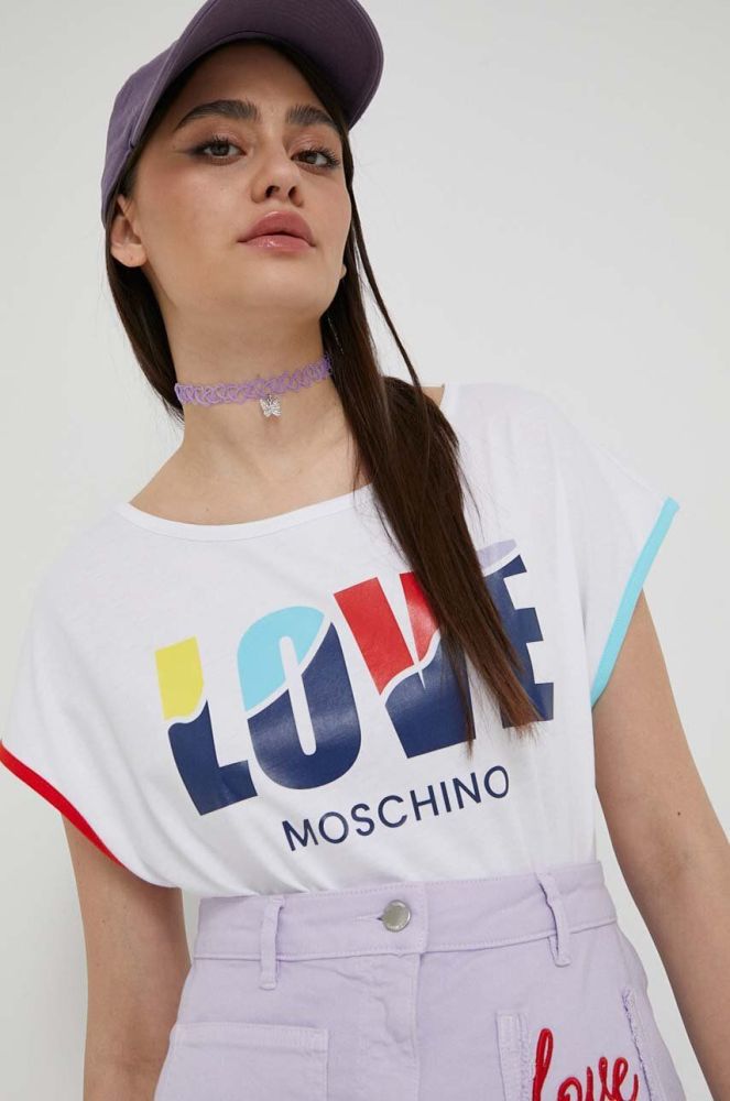 Бавовняна футболка Love Moschino колір білий (3285979)