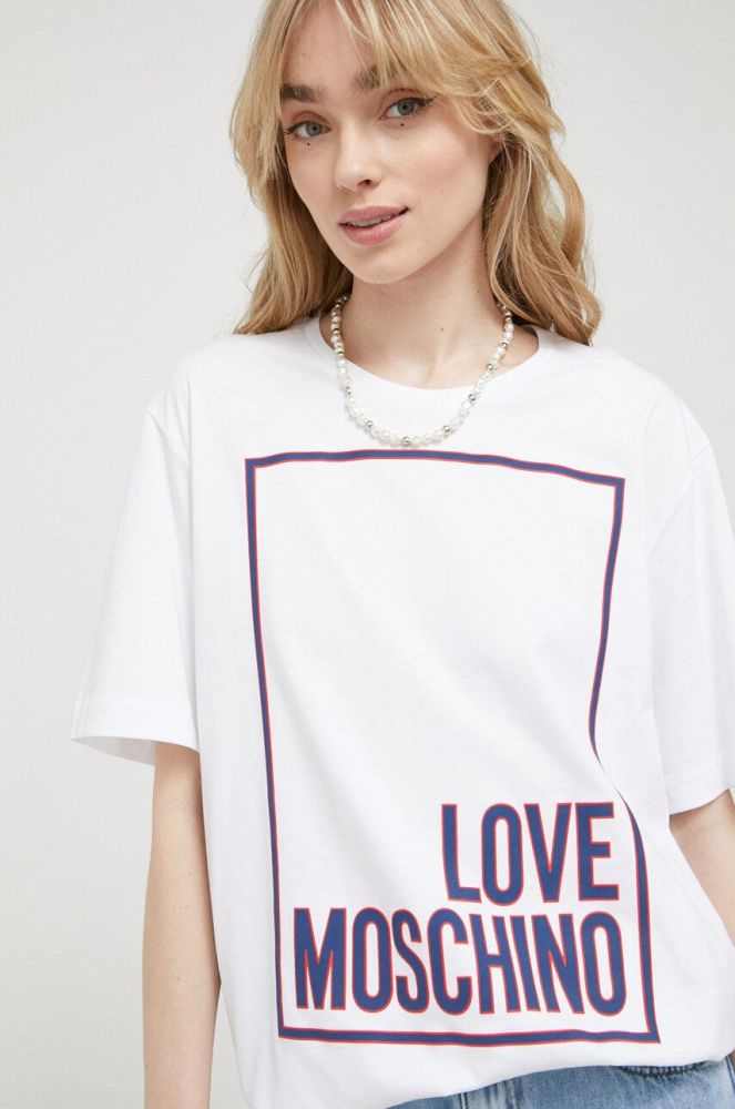 Бавовняна футболка Love Moschino колір білий (3220984)