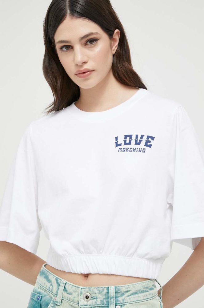 Бавовняна футболка Love Moschino колір білий (3192018)