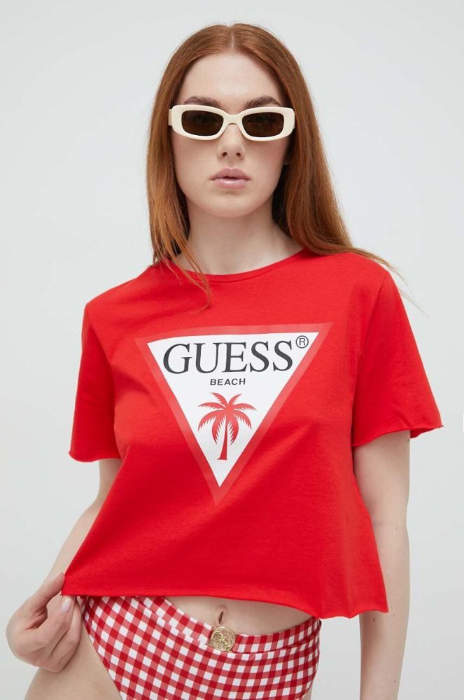 Бавовняна футболка Guess Колір червоний колір червоний