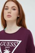 Бавовняна футболка Guess Колір фіолетовий колір фіолетовий