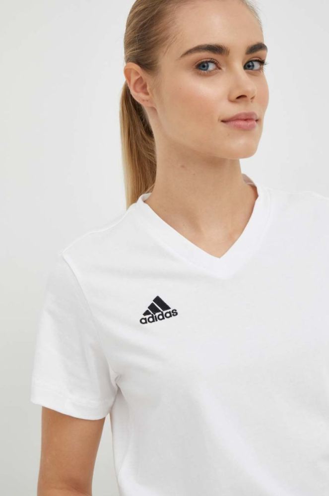 Бавовняна футболка adidas Performance колір білий фото 4