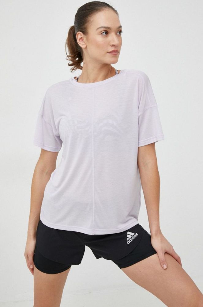 Футболка для йоги adidas Performance Yoga Studio колір фіолетовий фото 2
