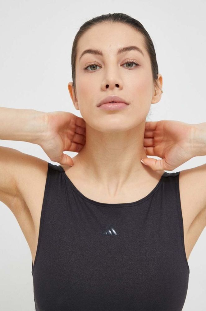 Топ для йоги adidas Performance Yoga Studio колір чорний фото 4