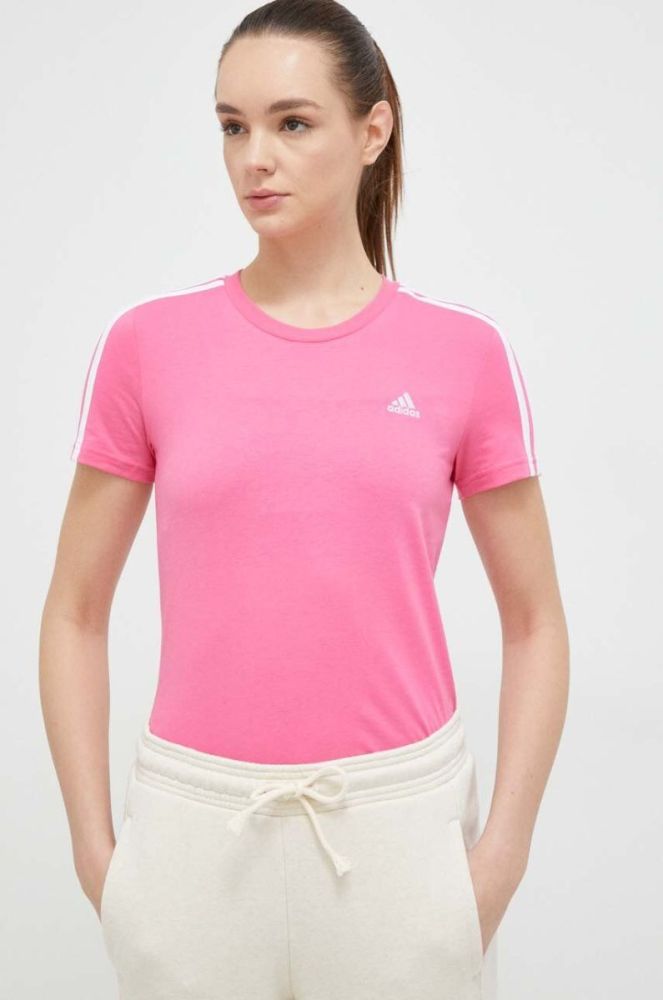 Бавовняна футболка adidas колір рожевий (3023630) фото 2