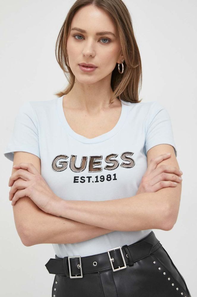 Футболка Guess жіночий колір блакитний (3020560)