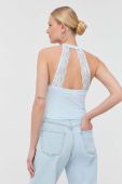 Топ Guess жіночий оголена спина колір блакитний