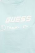 Бавовняний топ Guess колір бірюзовий