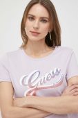 Бавовняна футболка Guess колір фіолетовий (3020698)
