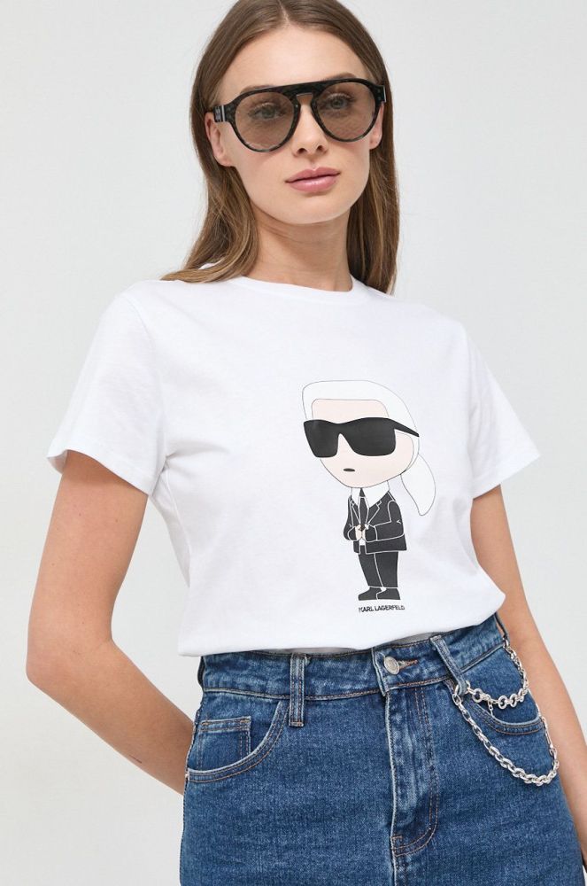 Бавовняна футболка Karl Lagerfeld колір білий (2894172)
