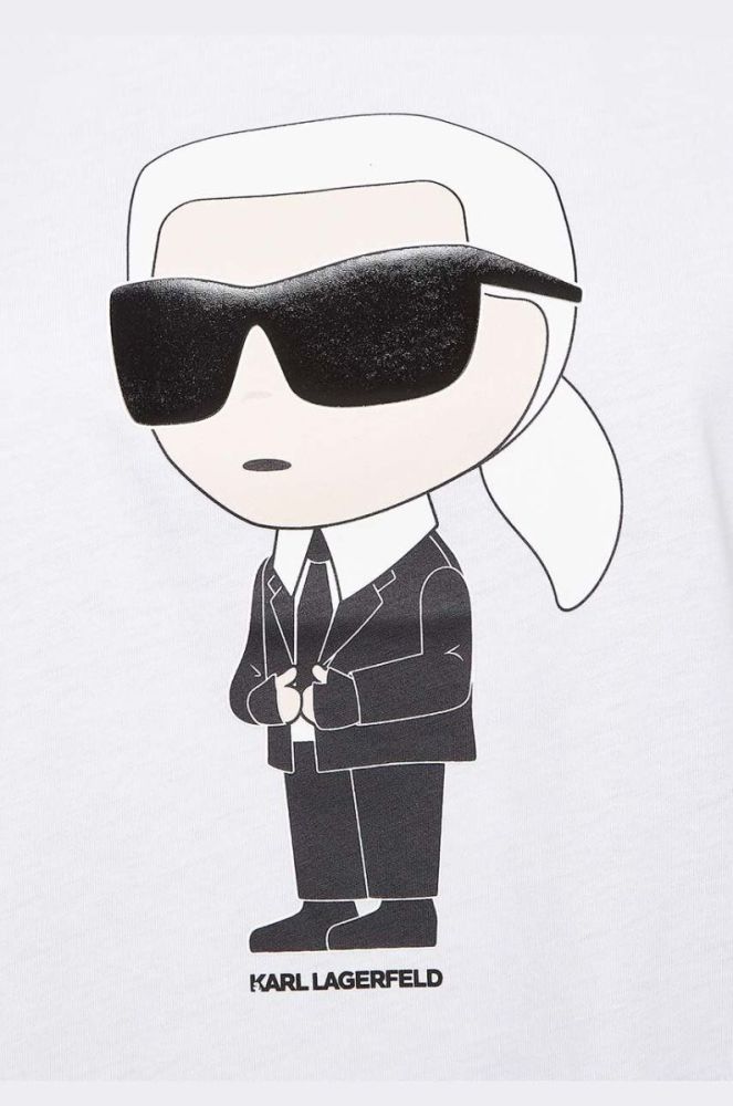 Бавовняна футболка Karl Lagerfeld колір білий (2894172) фото 2