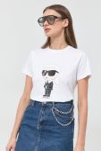 Бавовняна футболка Karl Lagerfeld колір білий (2894172)