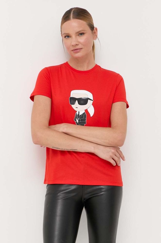 Бавовняна футболка Karl Lagerfeld колір помаранчевий (3345597)