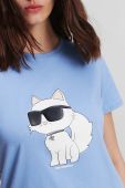 Бавовняна футболка Karl Lagerfeld колір блакитний (3345599)