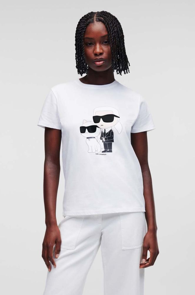 Бавовняна футболка Karl Lagerfeld колір білий (2891587)