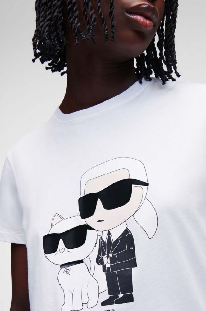 Бавовняна футболка Karl Lagerfeld колір білий (2891587) фото 2