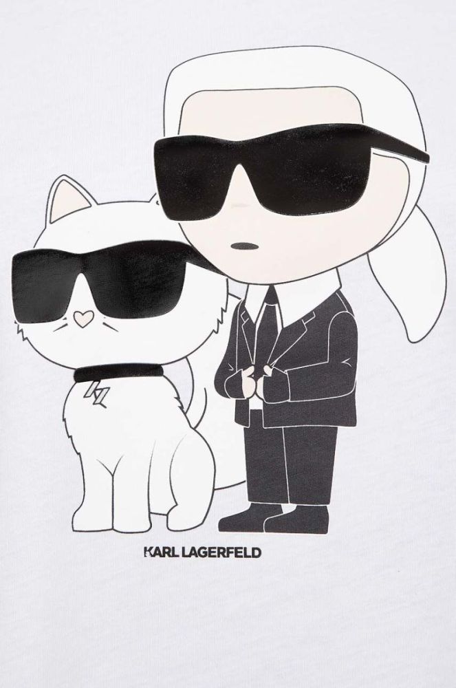 Бавовняна футболка Karl Lagerfeld колір білий (2891587) фото 6