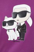 Бавовняна футболка Karl Lagerfeld колір фіолетовий (3505074)