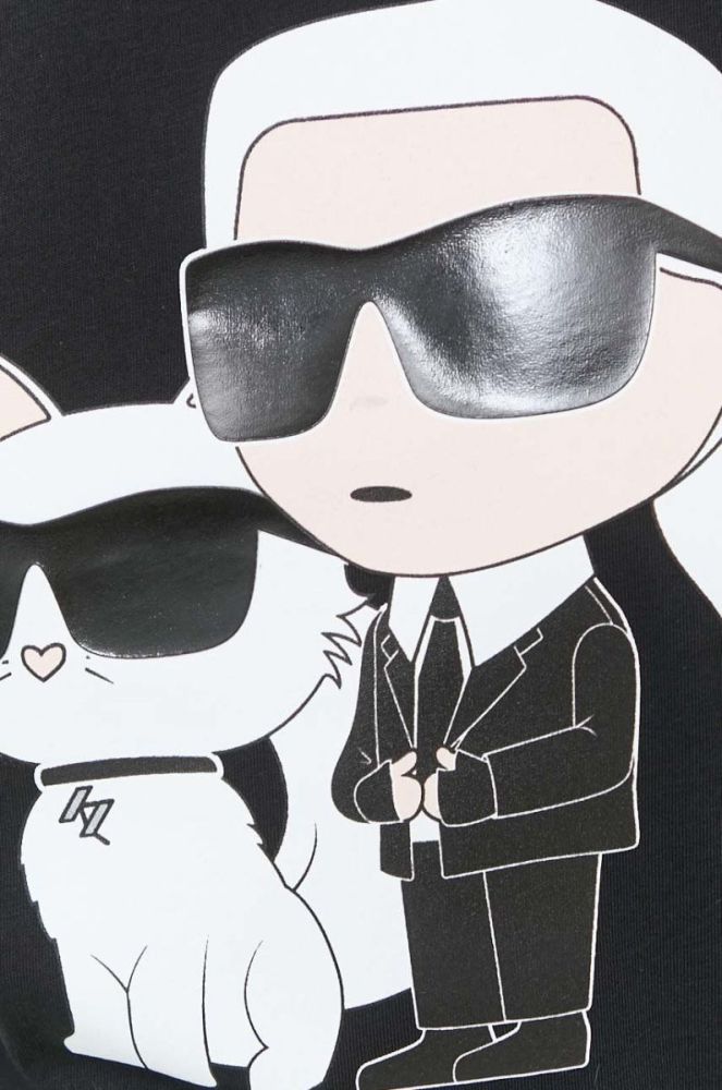 Бавовняна футболка Karl Lagerfeld колір чорний (2891583) фото 6