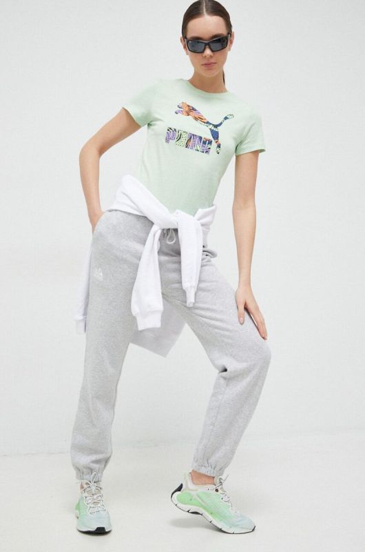 Бавовняна футболка Puma колір зелений (3029140) фото 2