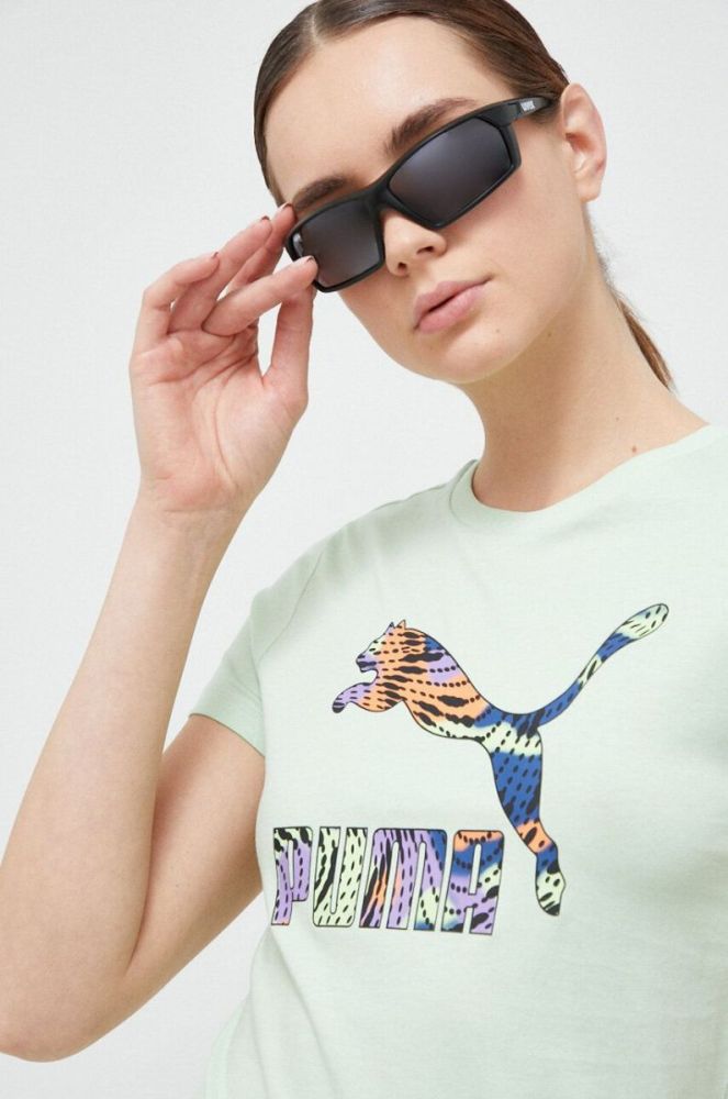 Бавовняна футболка Puma колір зелений (3029140) фото 4