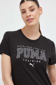 Тренувальна футболка Puma Graphic Tee Fit колір чорний