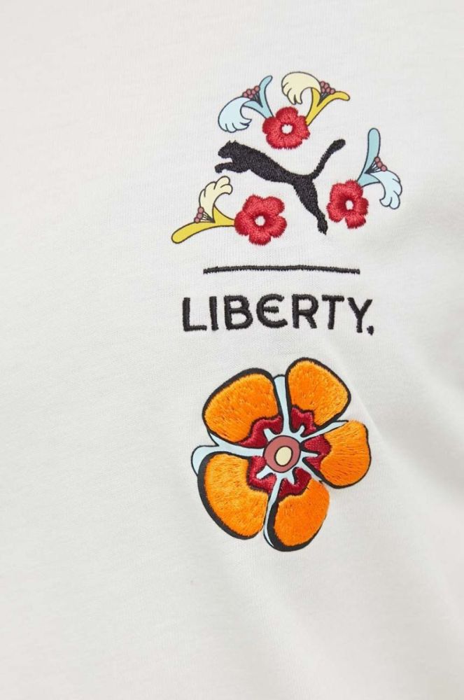 Бавовняна футболка Puma X LIBERTY колір бежевий фото 6