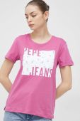 Бавовняна футболка Pepe Jeans Lucie колір рожевий