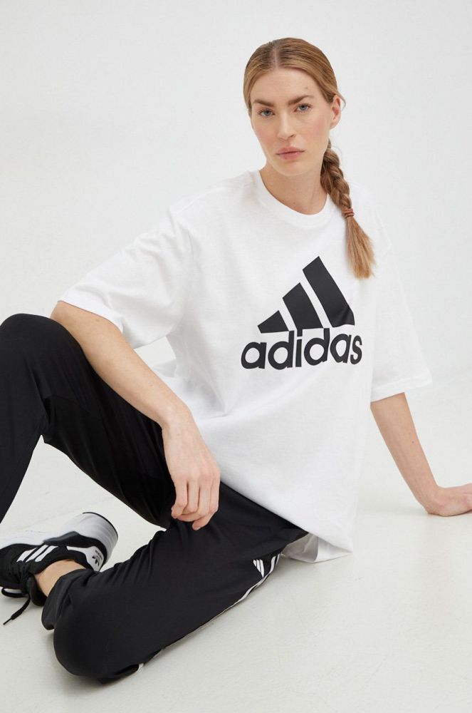 Бавовняна футболка adidas колір білий (2936834)