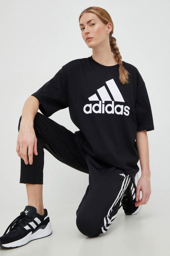 Бавовняна футболка adidas колір чорний (2936838)