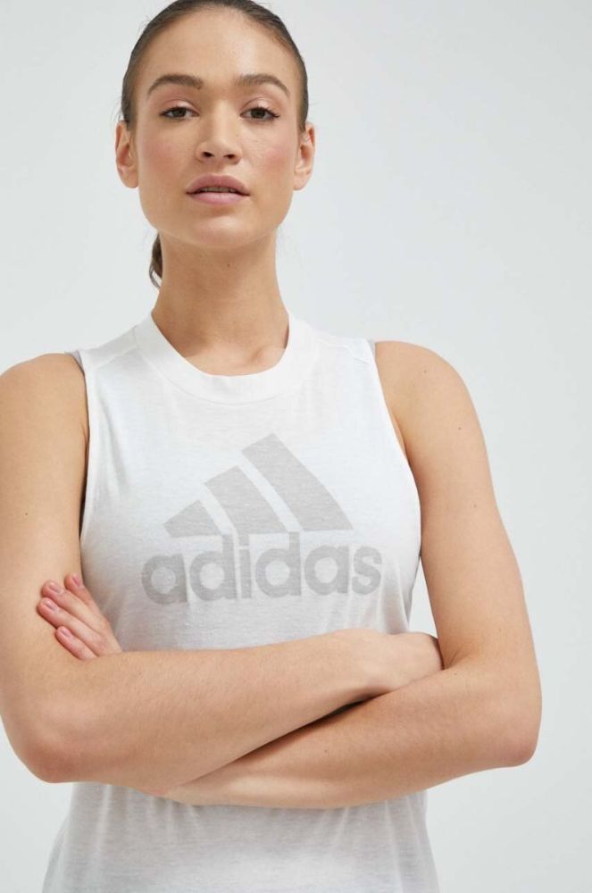 Топ adidas жіночий колір білий фото 4
