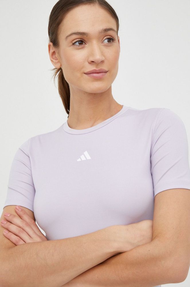 Тренувальна футболка adidas Performance колір фіолетовий