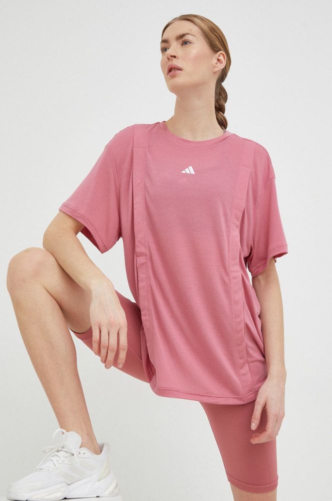 Тренувальна футболка для вагітних adidas Performance Training Essentials колір рожевий