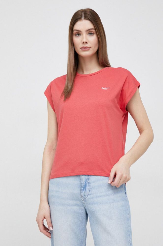 Бавовняна футболка Pepe Jeans Bloom колір червоний