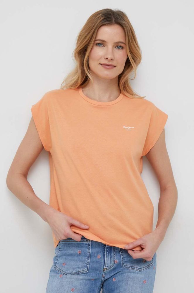 Бавовняна футболка Pepe Jeans колір помаранчевий (2975829)