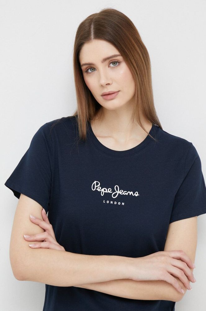 Бавовняна футболка Pepe Jeans колір синій (2980725)