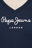 Бавовняна футболка Pepe Jeans Wendy V Neck колір синій