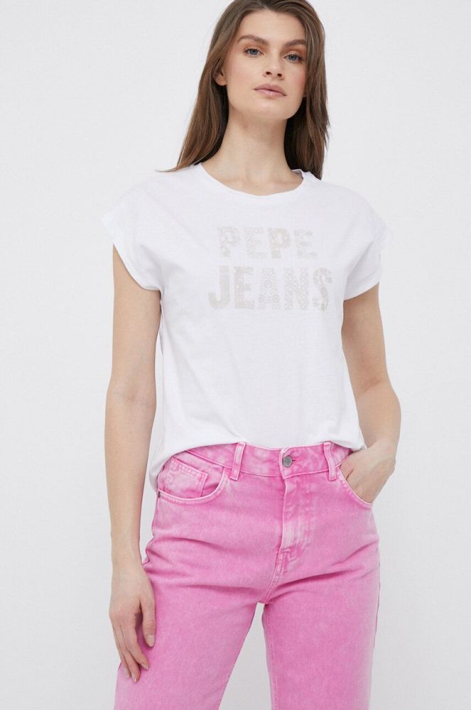 Бавовняна футболка Pepe Jeans колір білий (3171135)