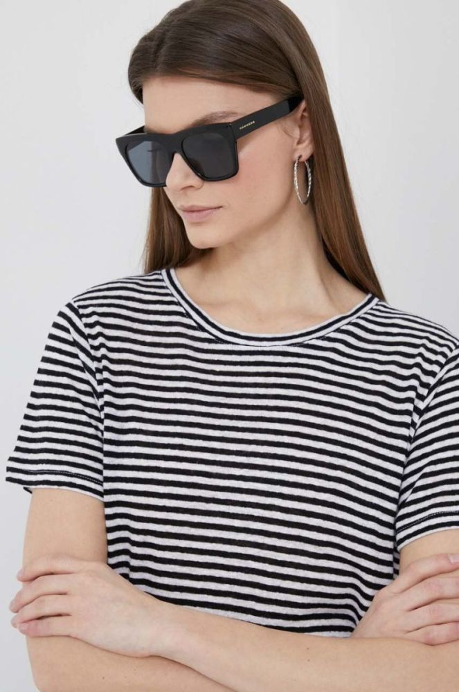 Футболка з домішкою льону Pepe Jeans Nene колір чорний фото 3