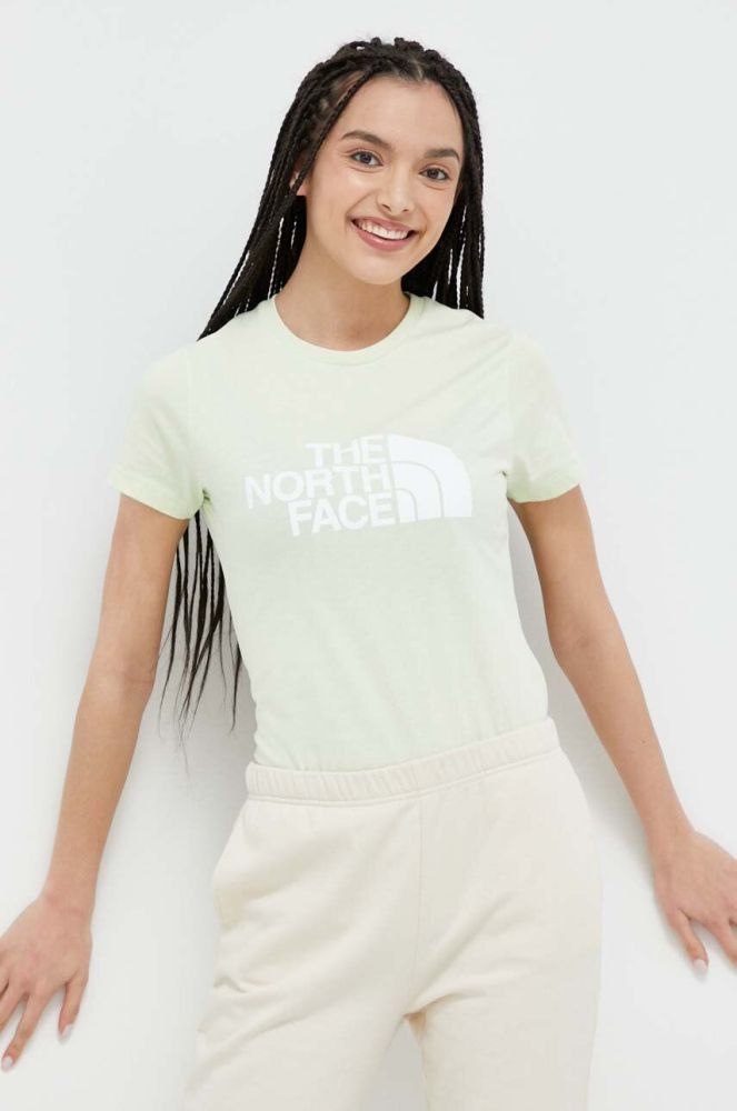 Бавовняна футболка The North Face колір зелений (3186037)