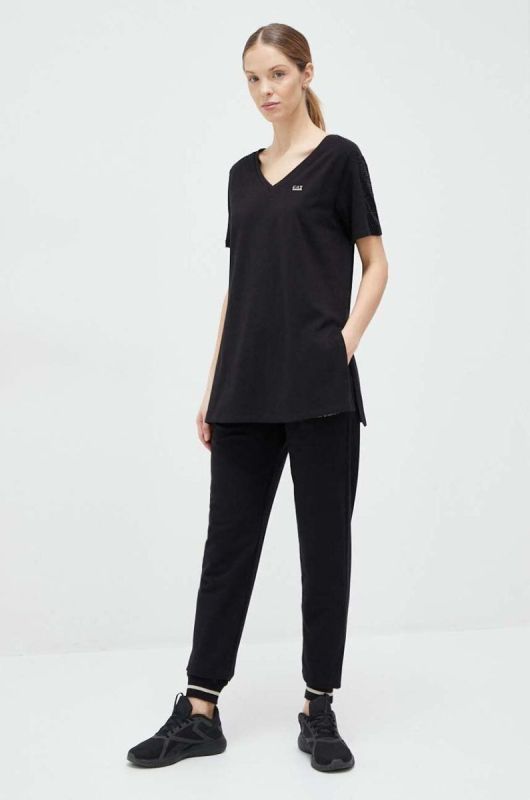 Футболка EA7 Emporio Armani жіночий колір чорний (3091252) фото 2