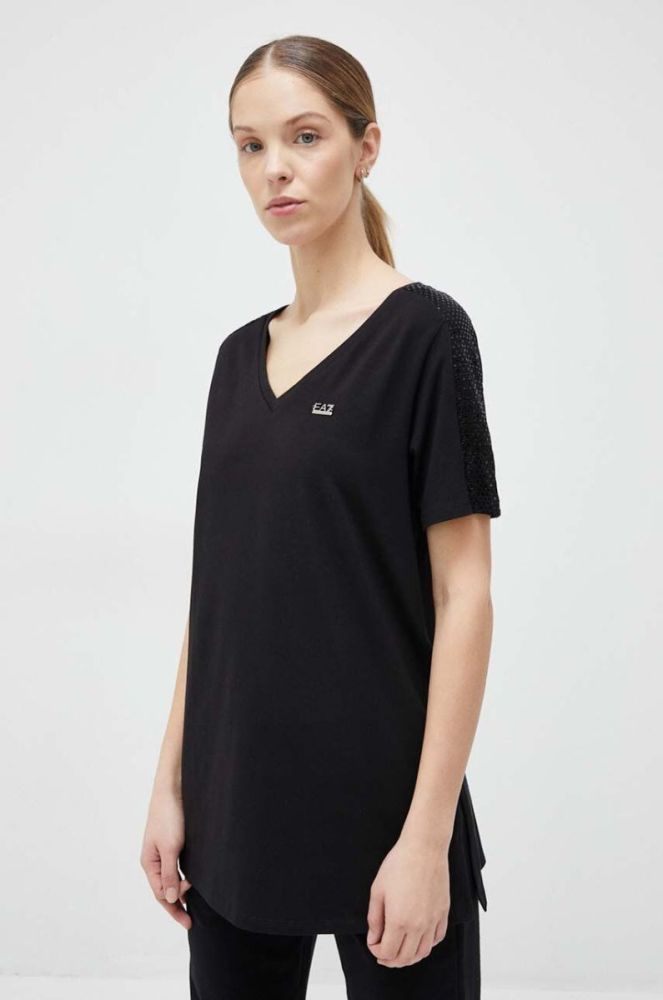 Футболка EA7 Emporio Armani жіночий колір чорний (3091252) фото 4