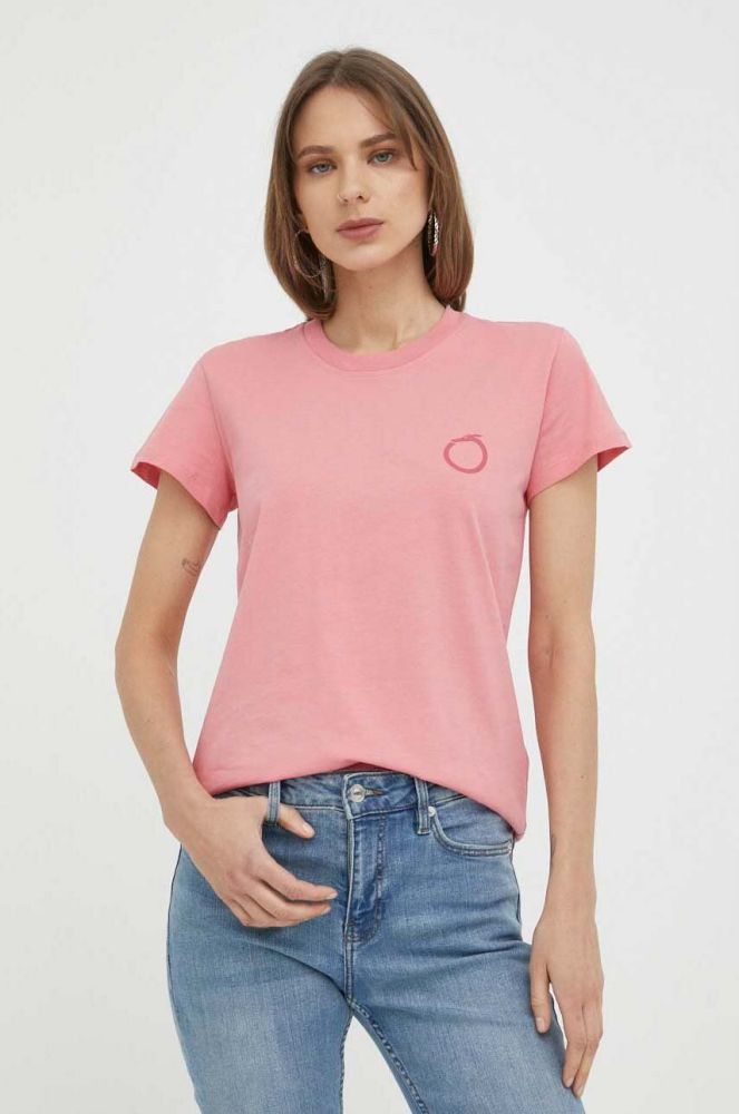 Бавовняна футболка Trussardi колір рожевий (2940923)
