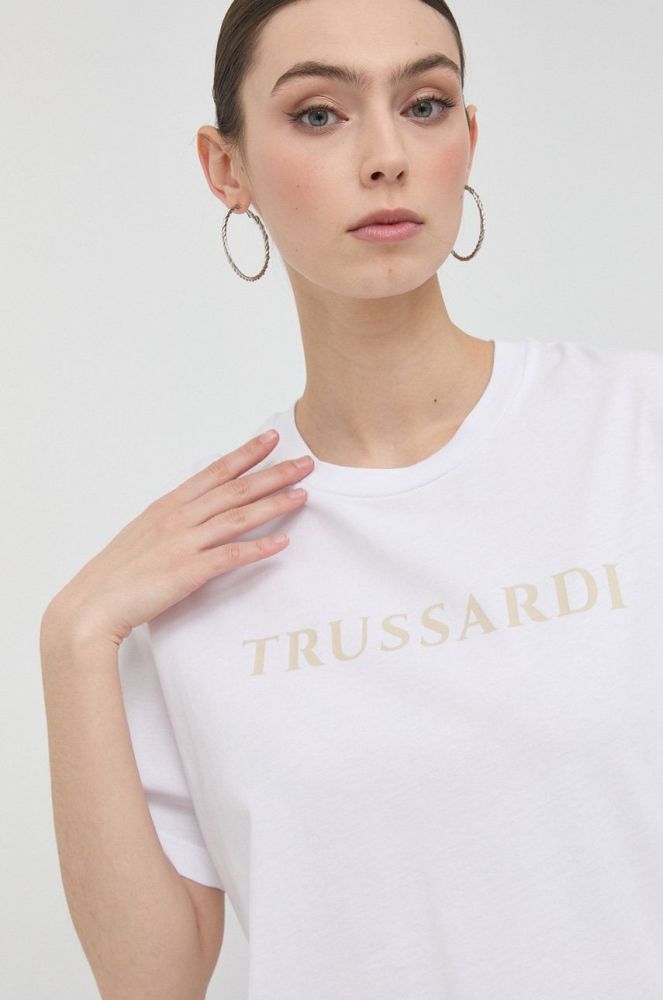 Бавовняна футболка Trussardi колір білий (2940910)