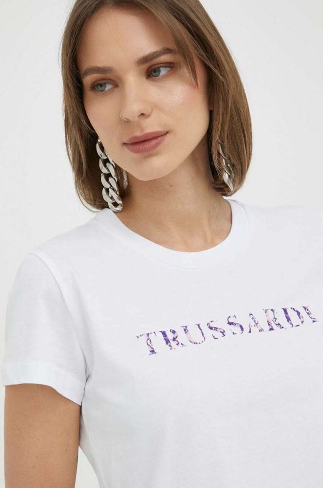 Бавовняна футболка Trussardi колір білий (3221907)