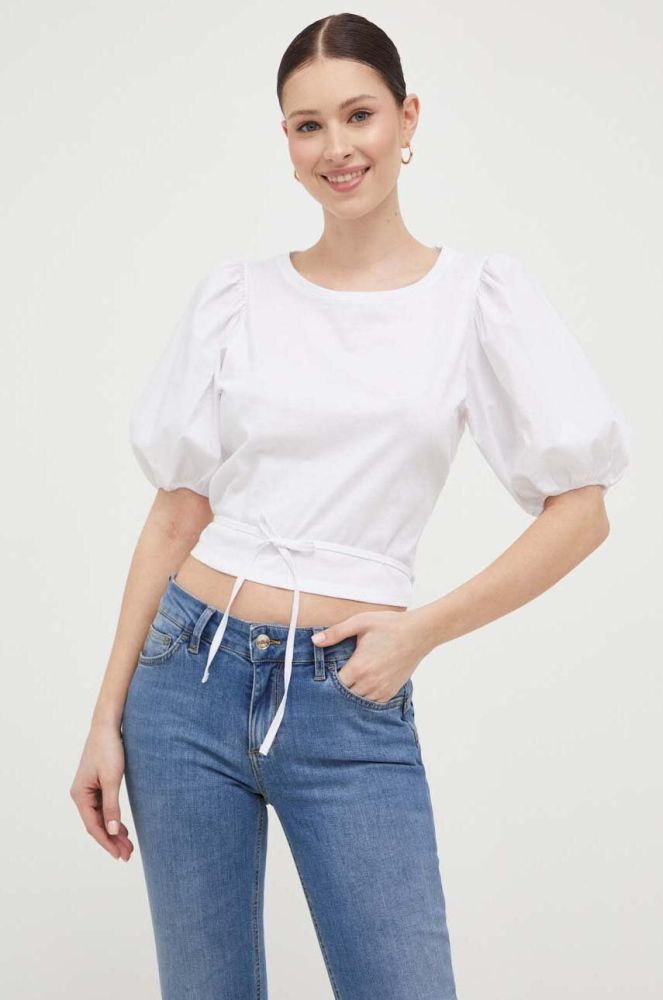 Бавовняна футболка Liu Jo колір білий оголена спина