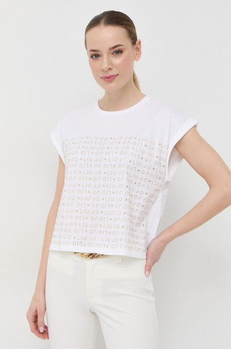 Бавовняна футболка Liu Jo колір білий (3107093)