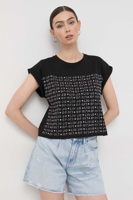 Бавовняна футболка Liu Jo колір чорний (3107098)
